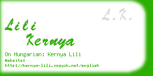 lili kernya business card